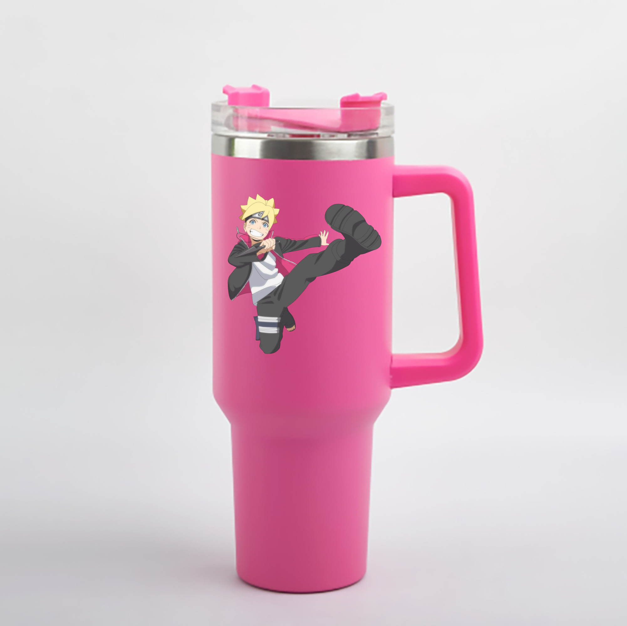 （画像用） NARUTO -ナルト- うずまき ボルト Uzumaki Boruto 1200mL車用タンブラー - クリスタルステッカー（プラスチックストロー付き）